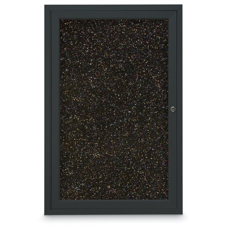 United Visual Products Sliding Door Indoor Enclosed Corkboard, 7 UV9027ACS-WHITE-APRICOT